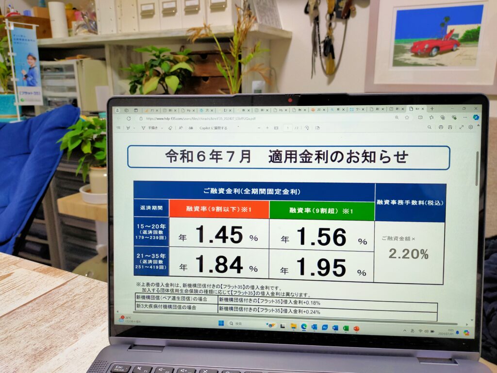 【フラット35】2024年7月の金利発表