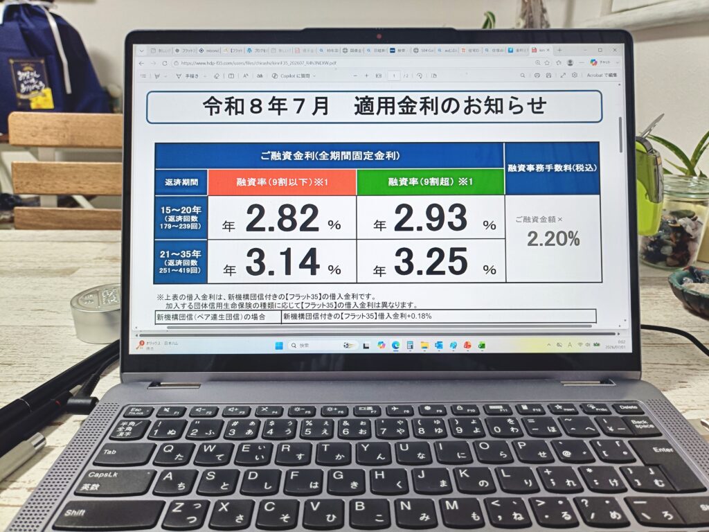 【フラット35】2026年7月の金利発表